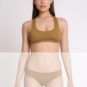 Tank bikini top with Olympic neckline. Eco Capsules.