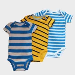 Set 3 Body Righe Neonato Unisex - Cotone Morbido