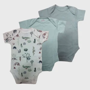 Set di 3 body neonato manica corta