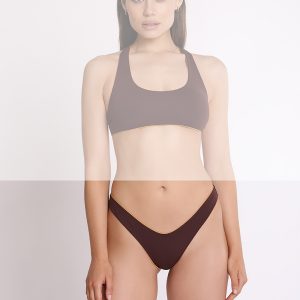 Reversible V-cut bikini bottom in microfiber. Reverse Collection
