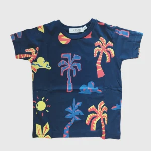 T-shirt bambino blu Tropicale | Taglie 2-10 Anni