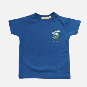 T-shirt Neonato Blu Elettrico Stampa Estiva 6M-4 Anni