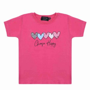 T-shirt neonata e bambina con stampa cuori e scritta