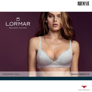 Reggiseno vela in pizzo senza ferretto con imbottitura | Lormar Frizzante